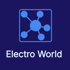Logo for electro.prajbhatt.com — a clean, modern design featuring a smartphone icon with an orange power symbol on the left, and the site name “electro.prajbhatt.com” in bold blue text on the right, representing an affiliate electronics website.